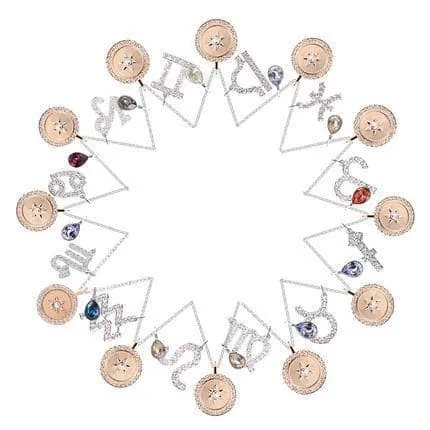 Detachable Unique Twelve Constellation Necklace with Diamond
