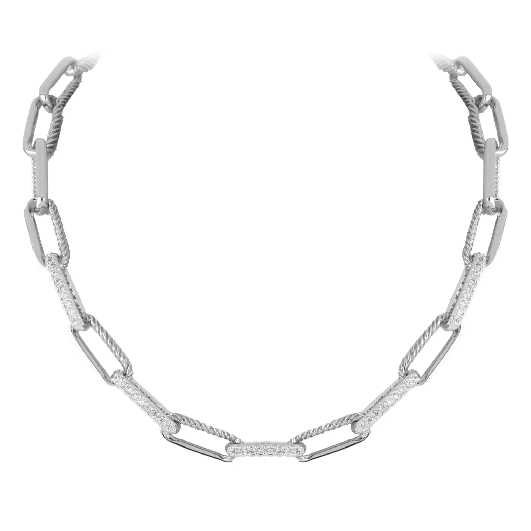 Diamante Corrente - Toggle Links Necklace with Pavé