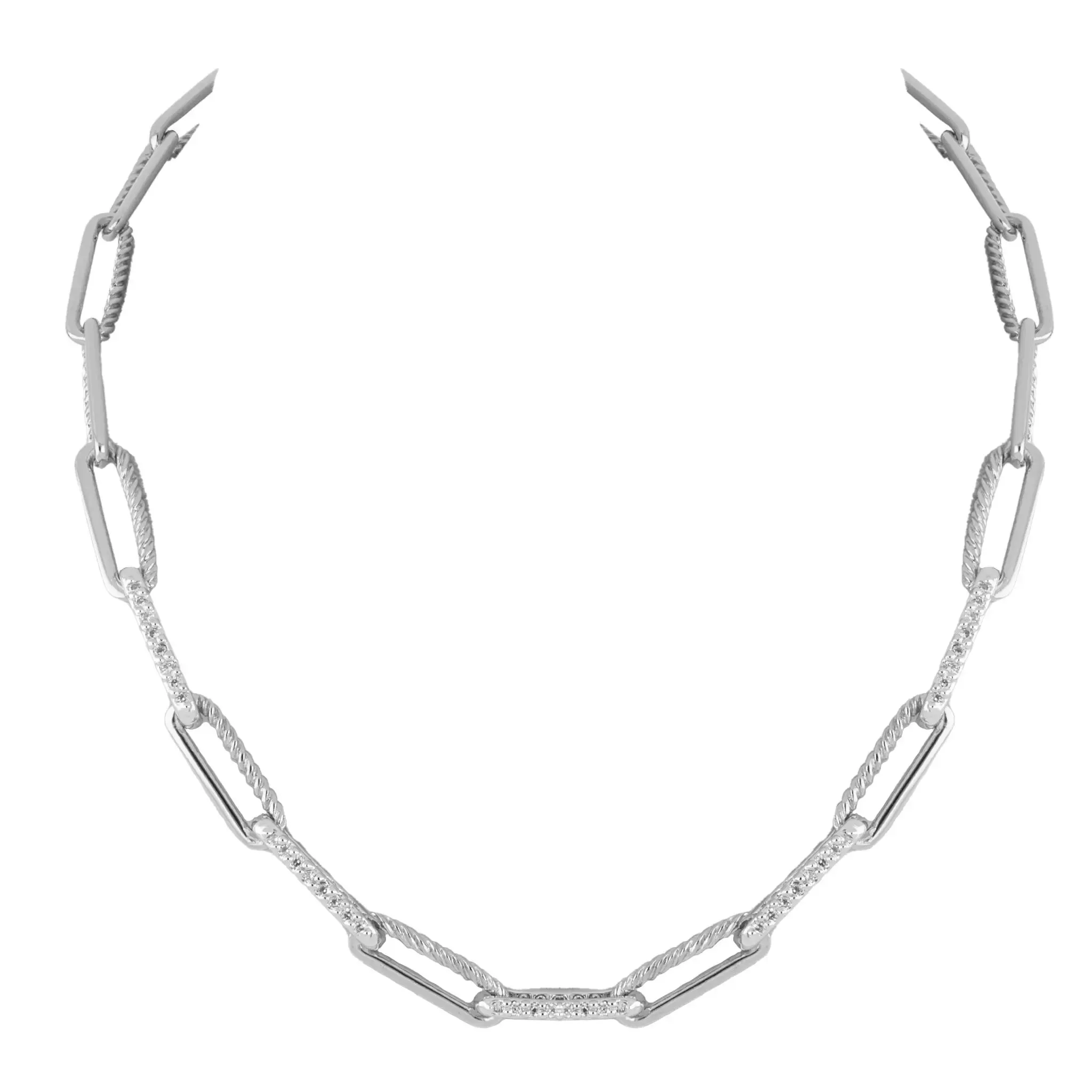 Diamante Corrente - Toggle Links Necklace with Pavé