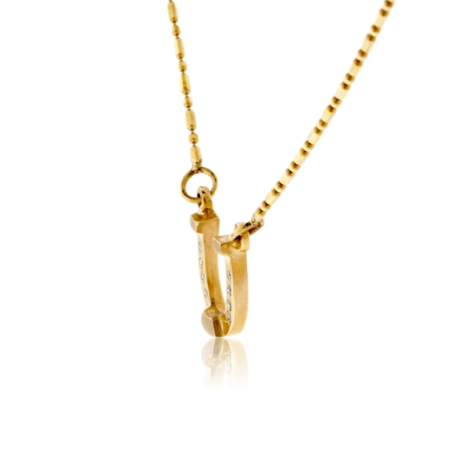 Diamond Accented Horse Shoe Necklace