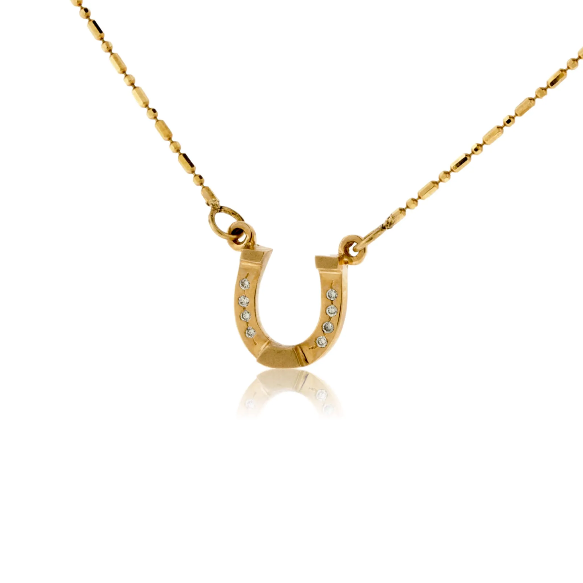 Diamond Accented Horse Shoe Necklace