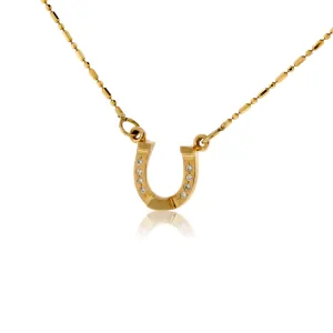 Diamond Accented Horse Shoe Necklace