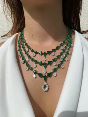 Diamond and emerald necklace