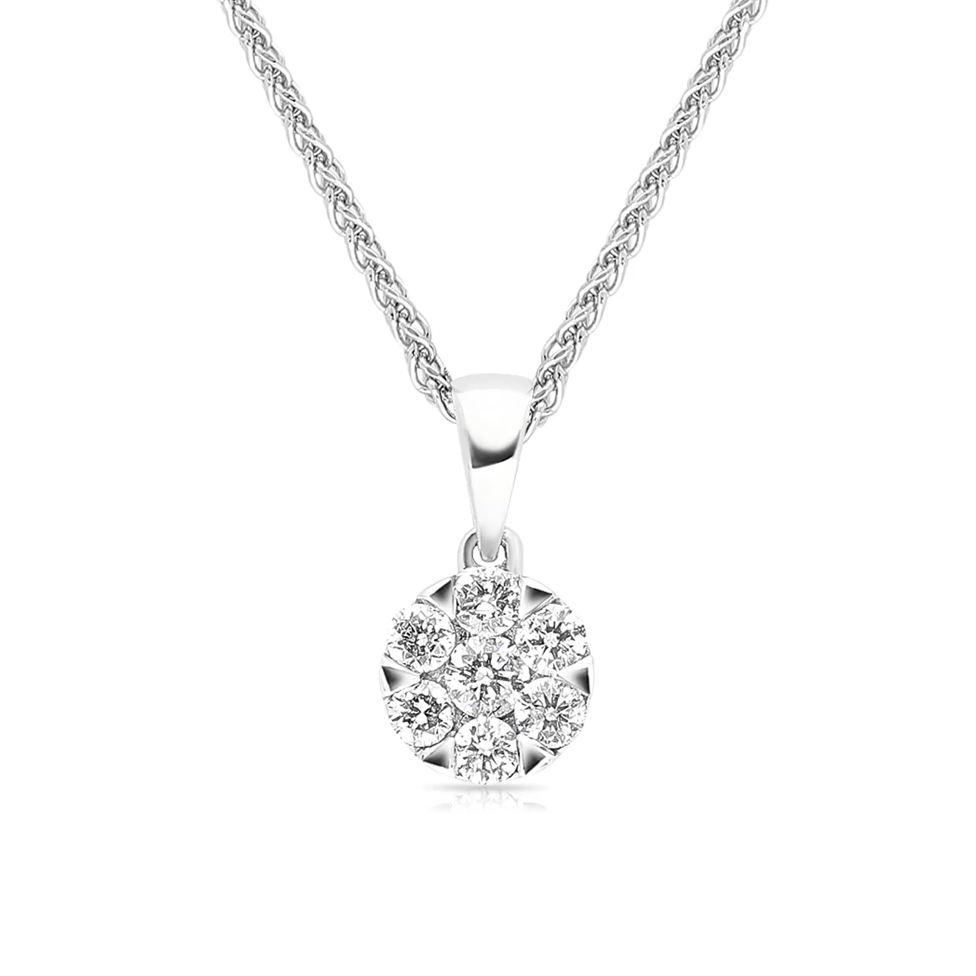 Diamond Cluster Frame Pendant - .26 Carat