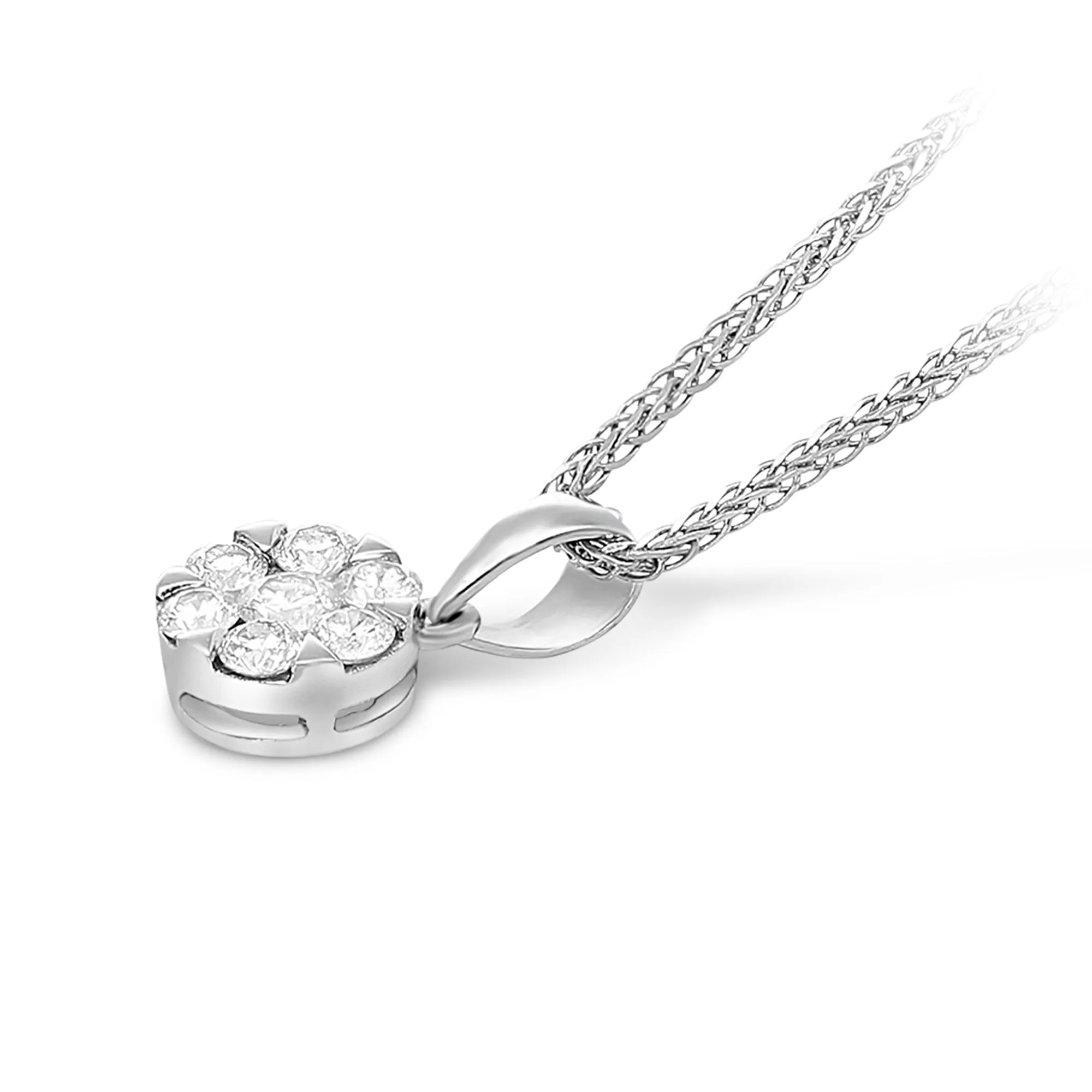 Diamond Cluster Frame Pendant - .26 Carat