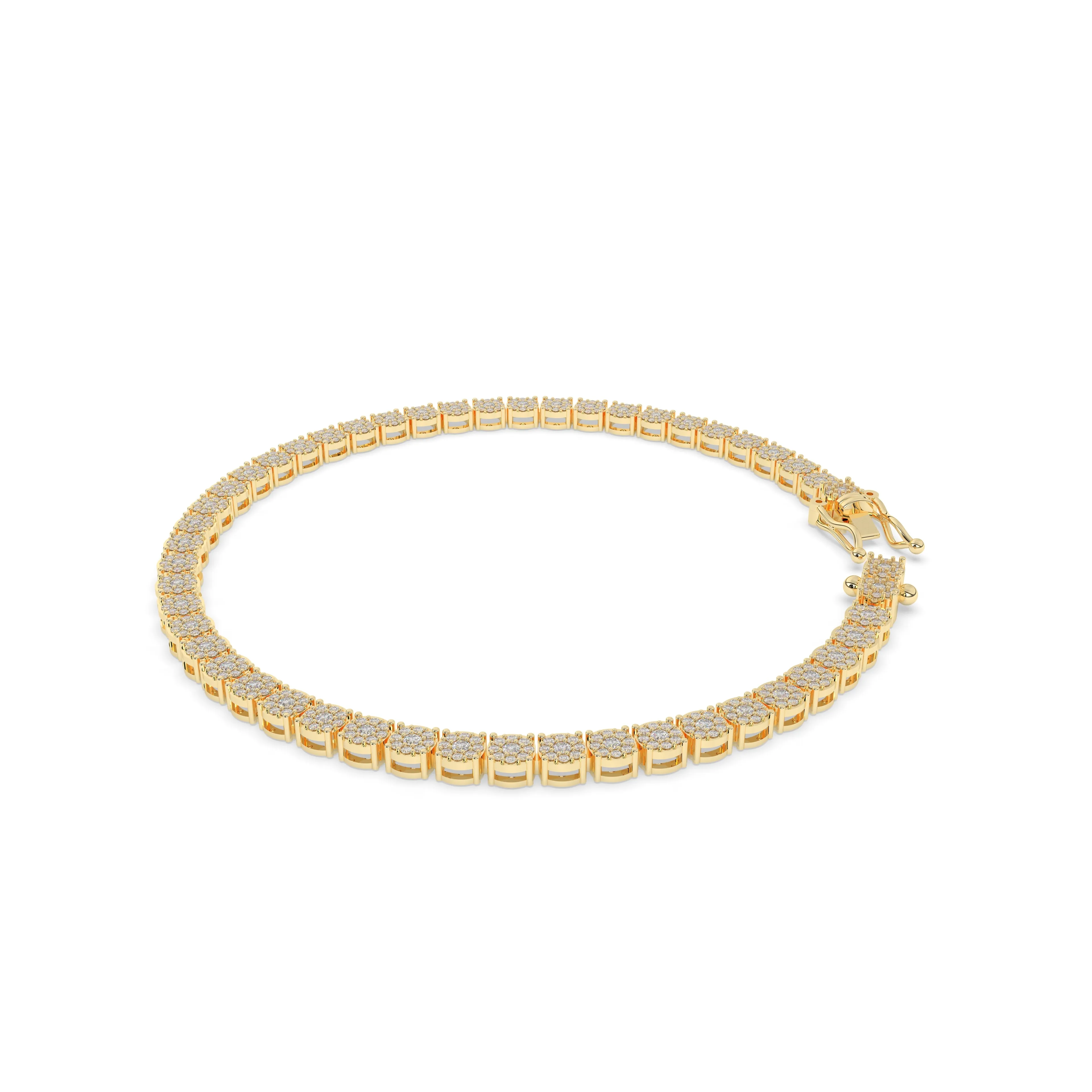 Diamond Flower Set Tennis Chain