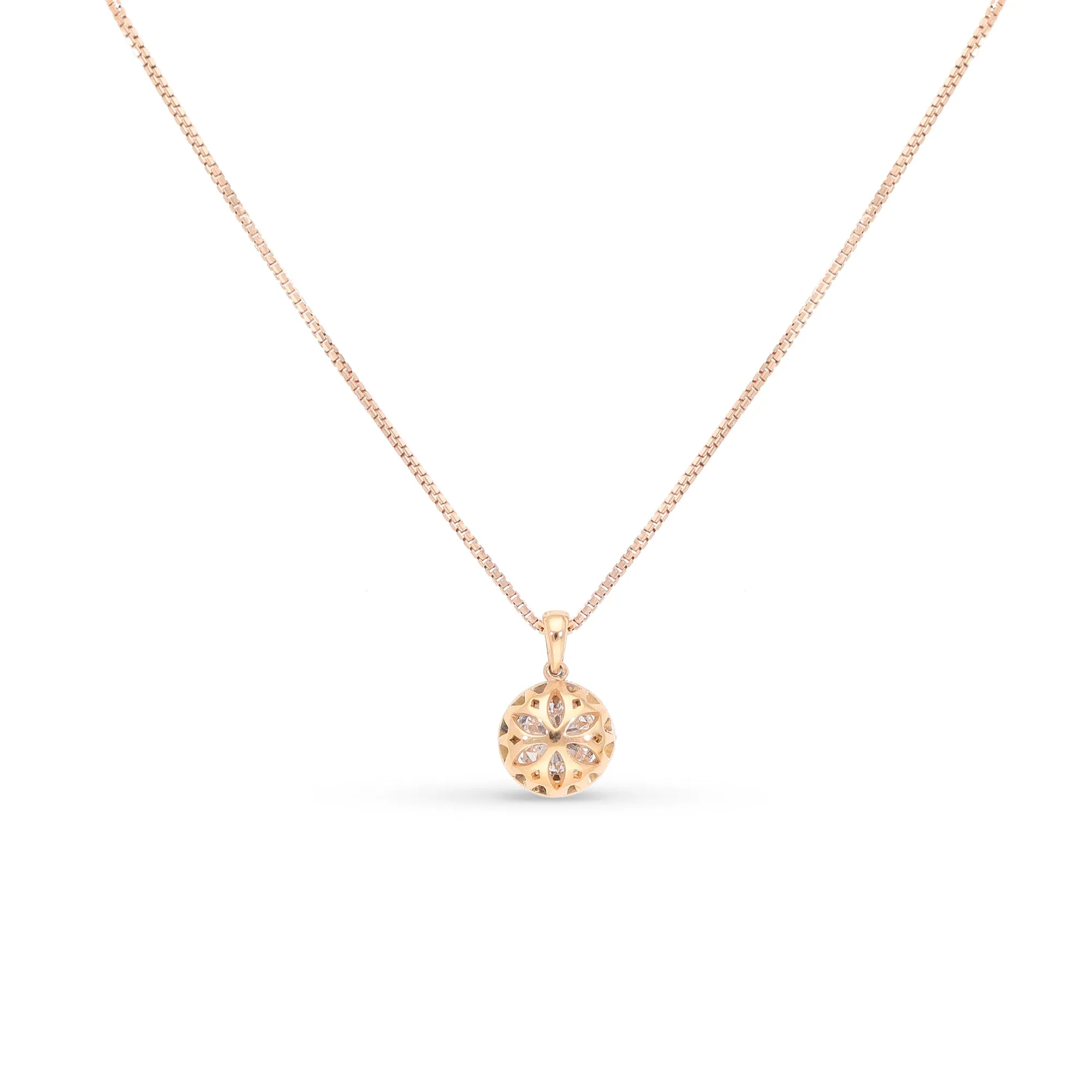Diamond Halo Pendant Necklace - 1.1 Carat