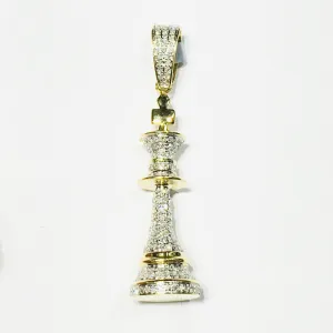 Diamond Iced Out King Chess Piece Pendant (14K)