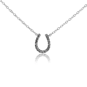 Diamond Lined Horse Shoe Necklace