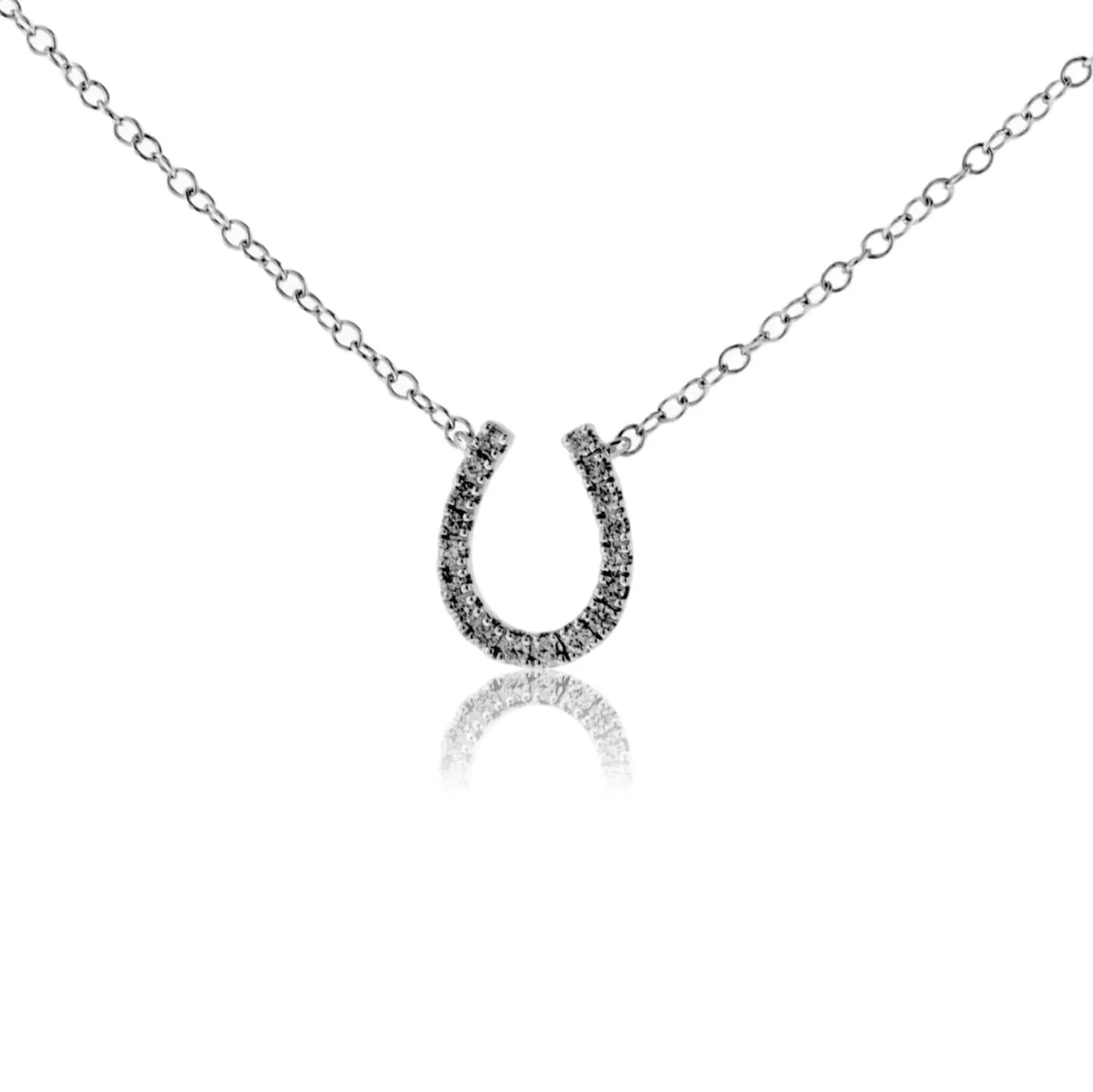Diamond Lined Horse Shoe Necklace