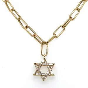 Diamond Mix Shape Star Of David Pendant Necklace.