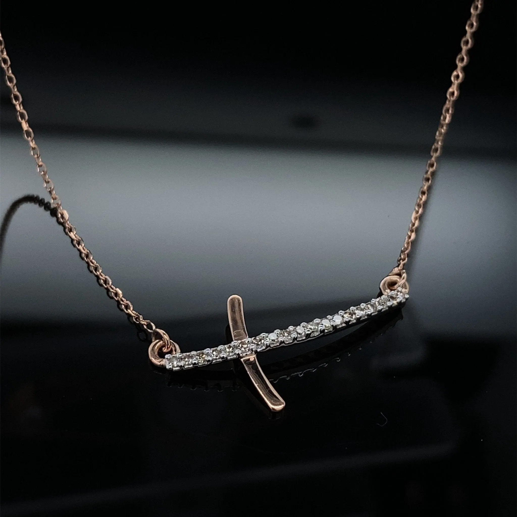 Diamond Take Up Your Cross Gold Necklace
