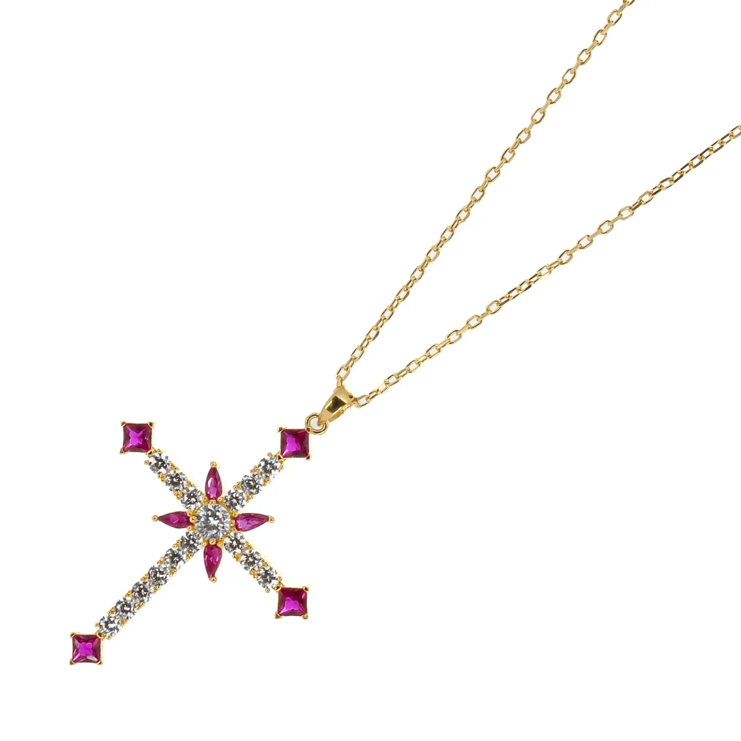 Divine Faith Ruby & Diamond Gold Necklace