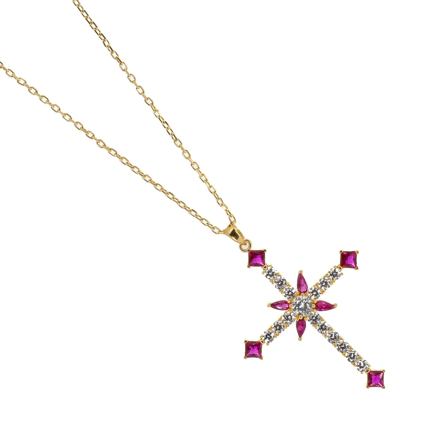 Divine Faith Ruby & Diamond Gold Necklace