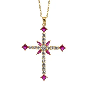 Divine Faith Ruby & Diamond Gold Necklace