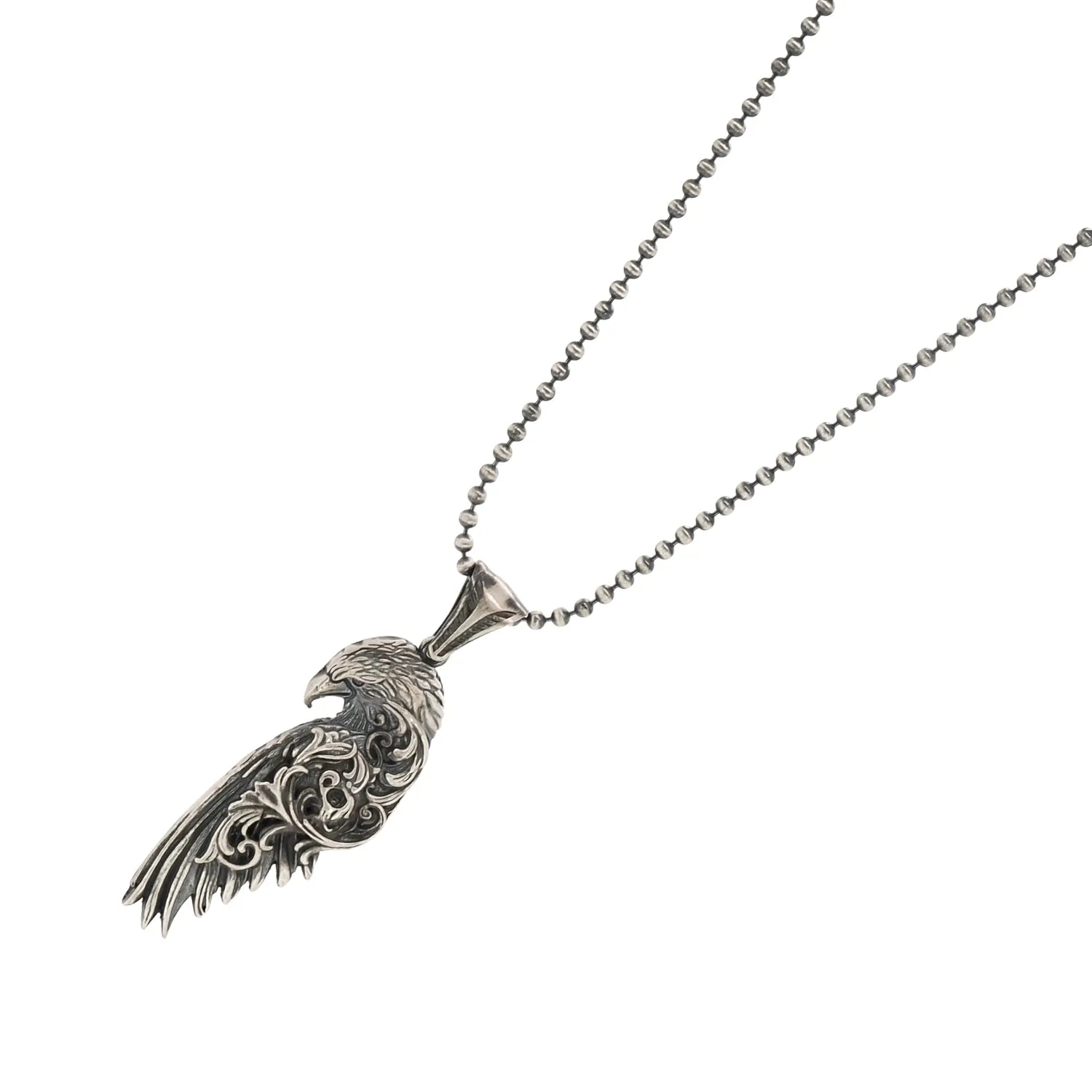Divine Protection Symbol Eagle Pendant Sterling Silver Necklace