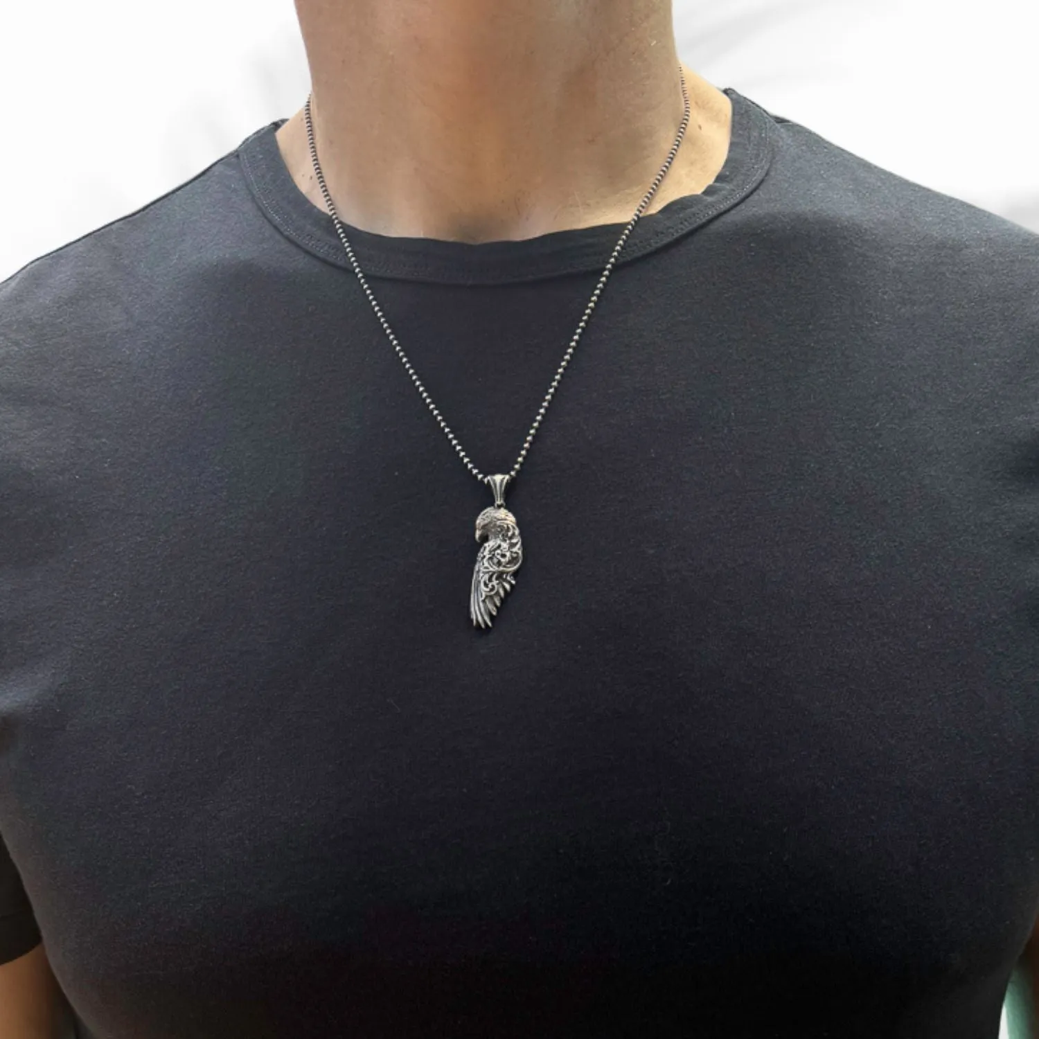 Divine Protection Symbol Eagle Pendant Sterling Silver Necklace