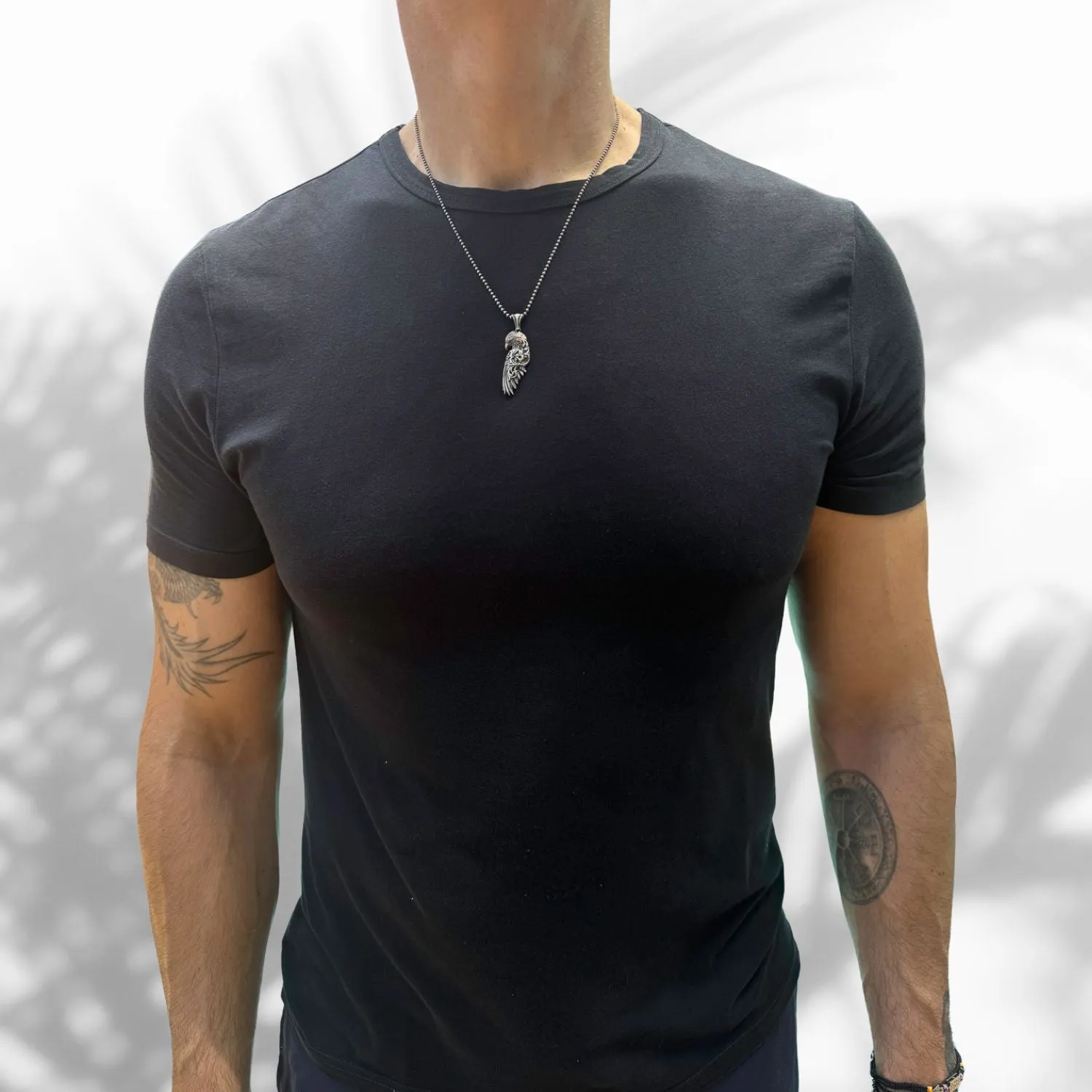 Divine Protection Symbol Eagle Pendant Sterling Silver Necklace