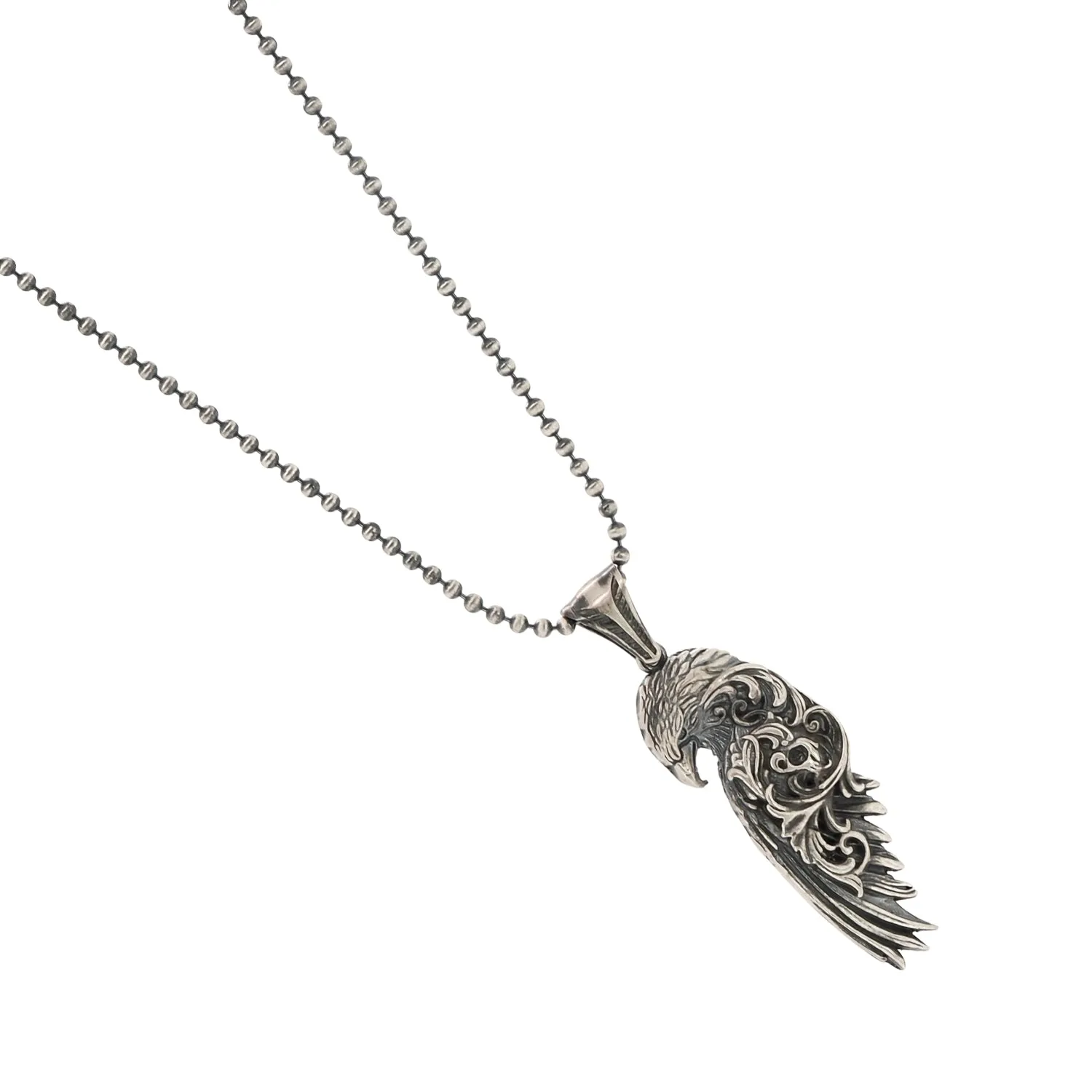 Divine Protection Symbol Eagle Pendant Sterling Silver Necklace