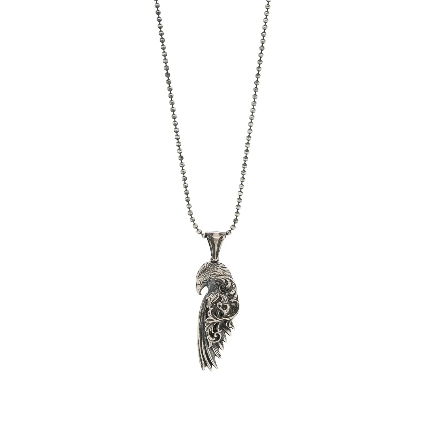 Divine Protection Symbol Eagle Pendant Sterling Silver Necklace