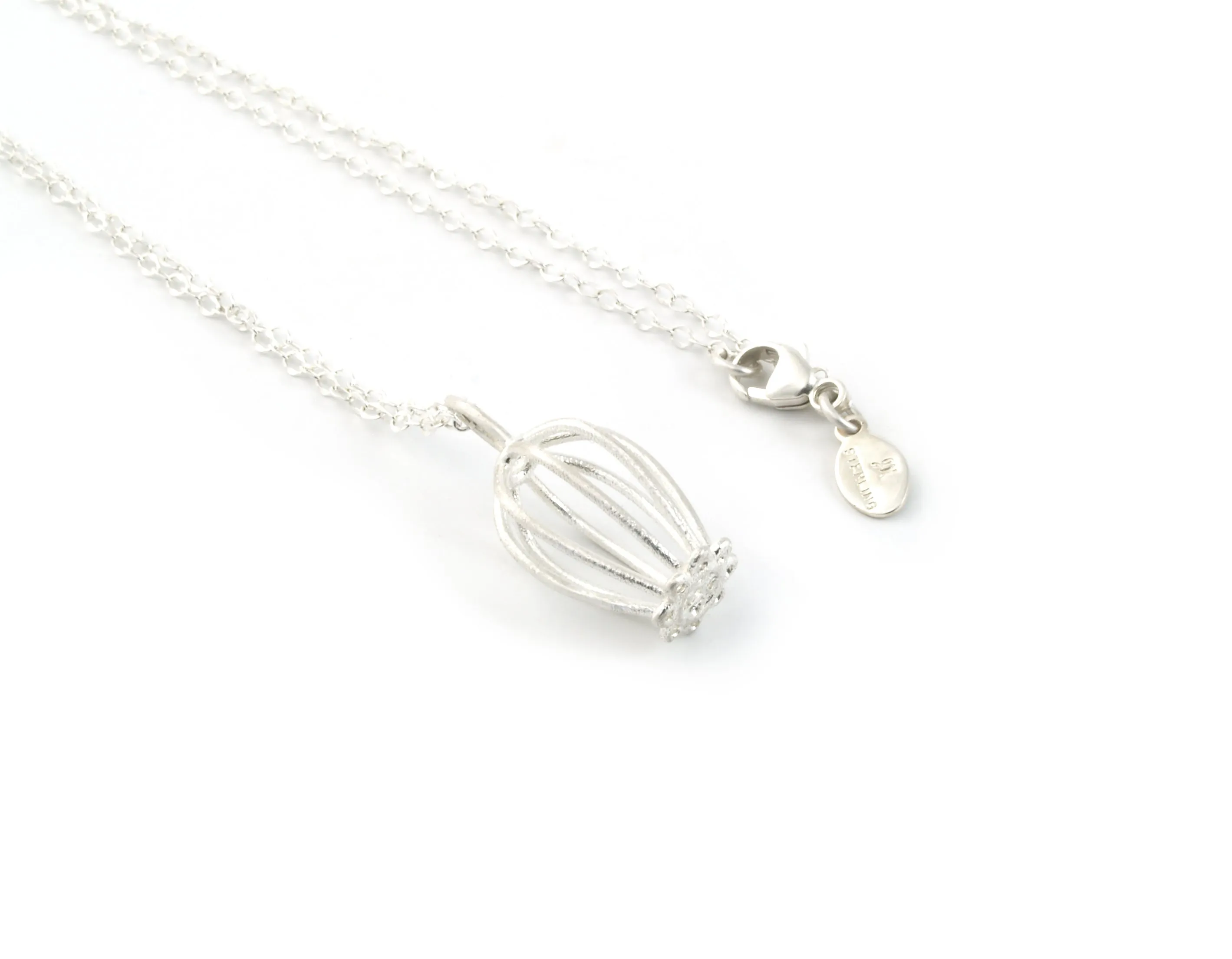 Doily Drop Pendant in Argentium Sterling Silver