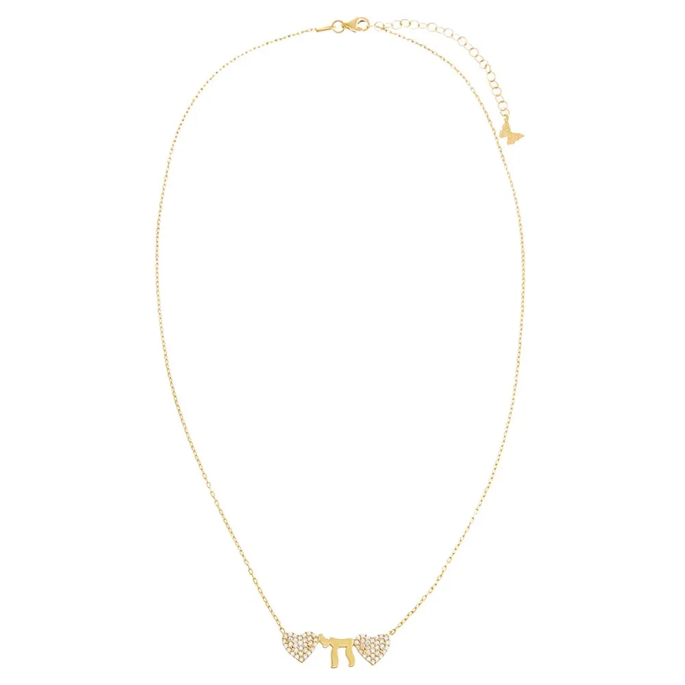 Double Pave Heart Chai Necklace