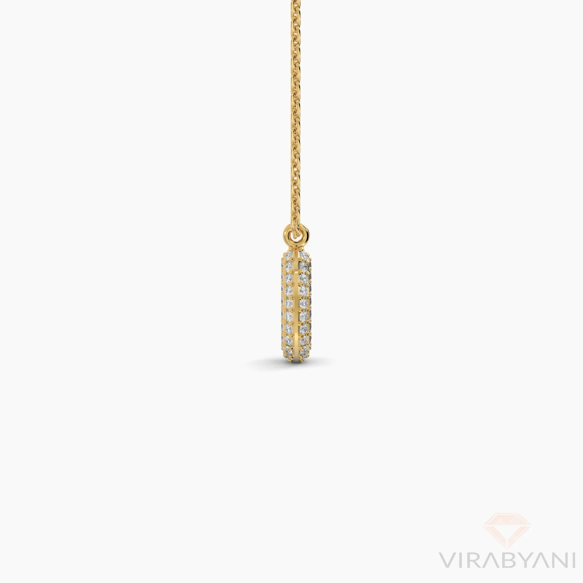 Double Sided Diamond & Sapphirre Pear Shaped AMoré Pavé Necklace