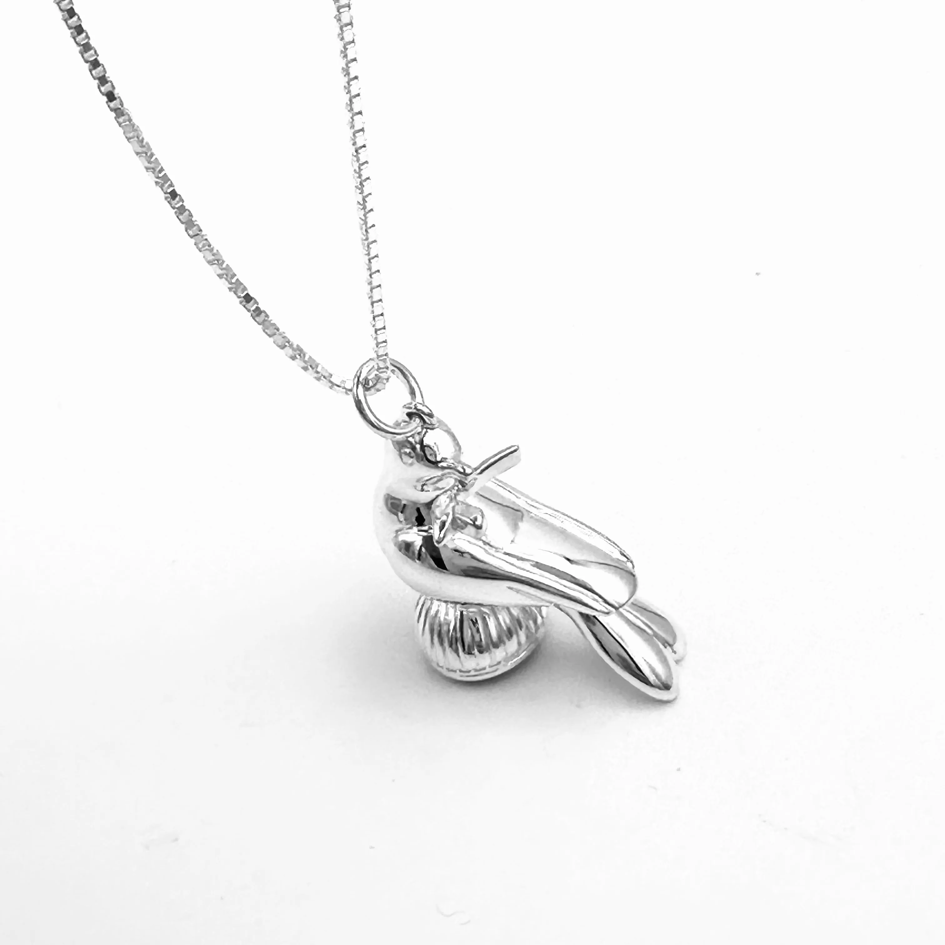 Dove Charm Necklace, Sterling Silver