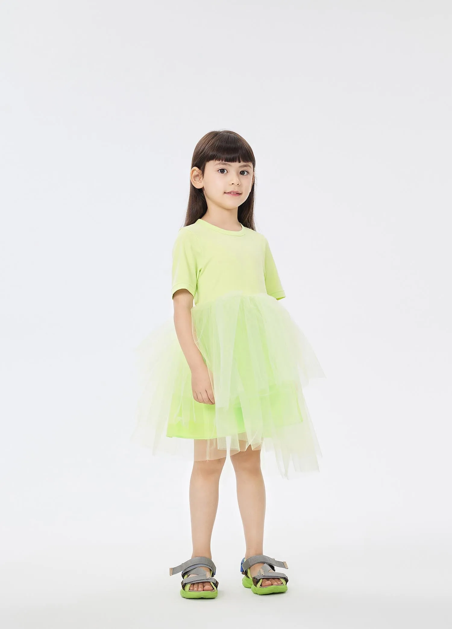 Dresses / jnby by JNBY Patchwork Asymmetric Short Sleeve Gauze Dress