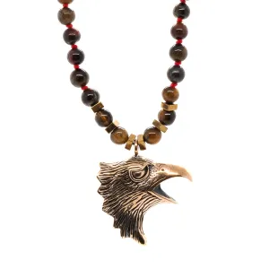 Eagle Tiger's Eye Men's Beaded Necklace