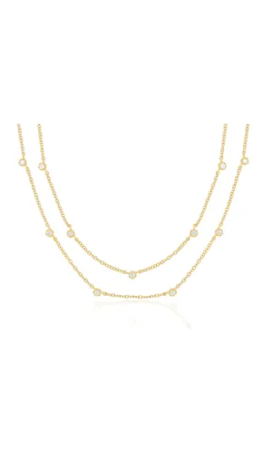 EF Collection Diamond Crown Double Strand Necklace