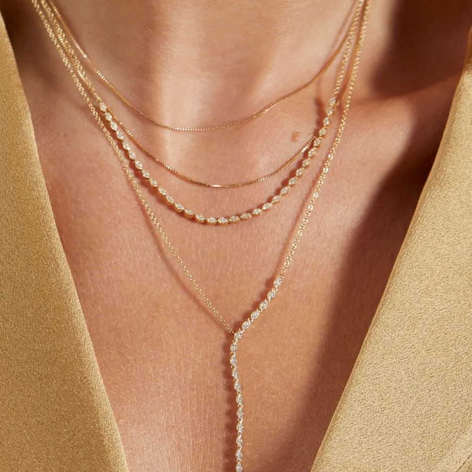 EF Collection Pave Diamond Marquis Necklace