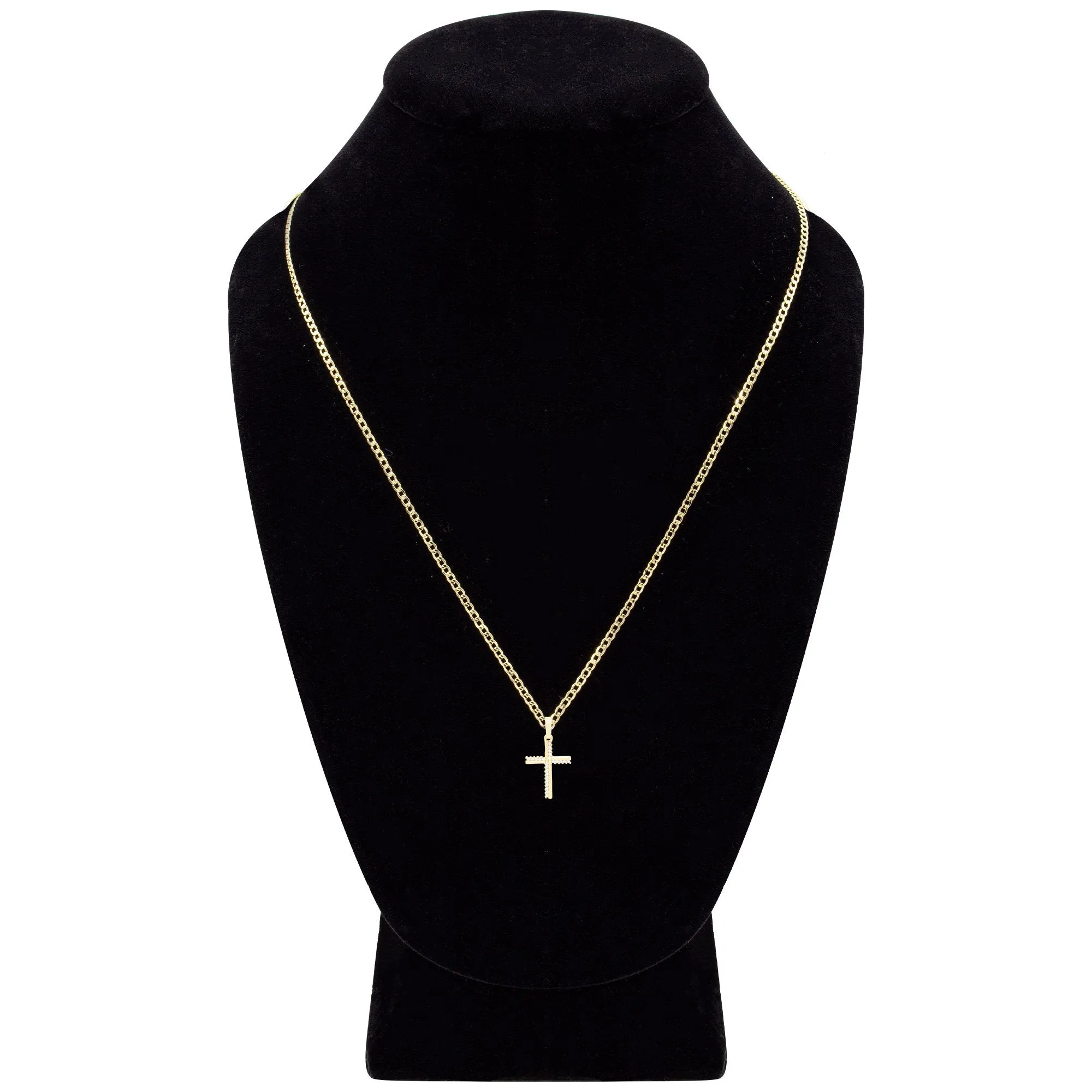 Elegant Cross Cubic Zirconia Pendant With Necklace Set 14K Gold Filled