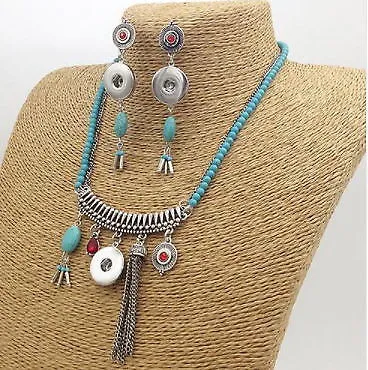 Elegant Necklace Pendants Collares Snap Button Jewelry Indian Western (fit 18mm