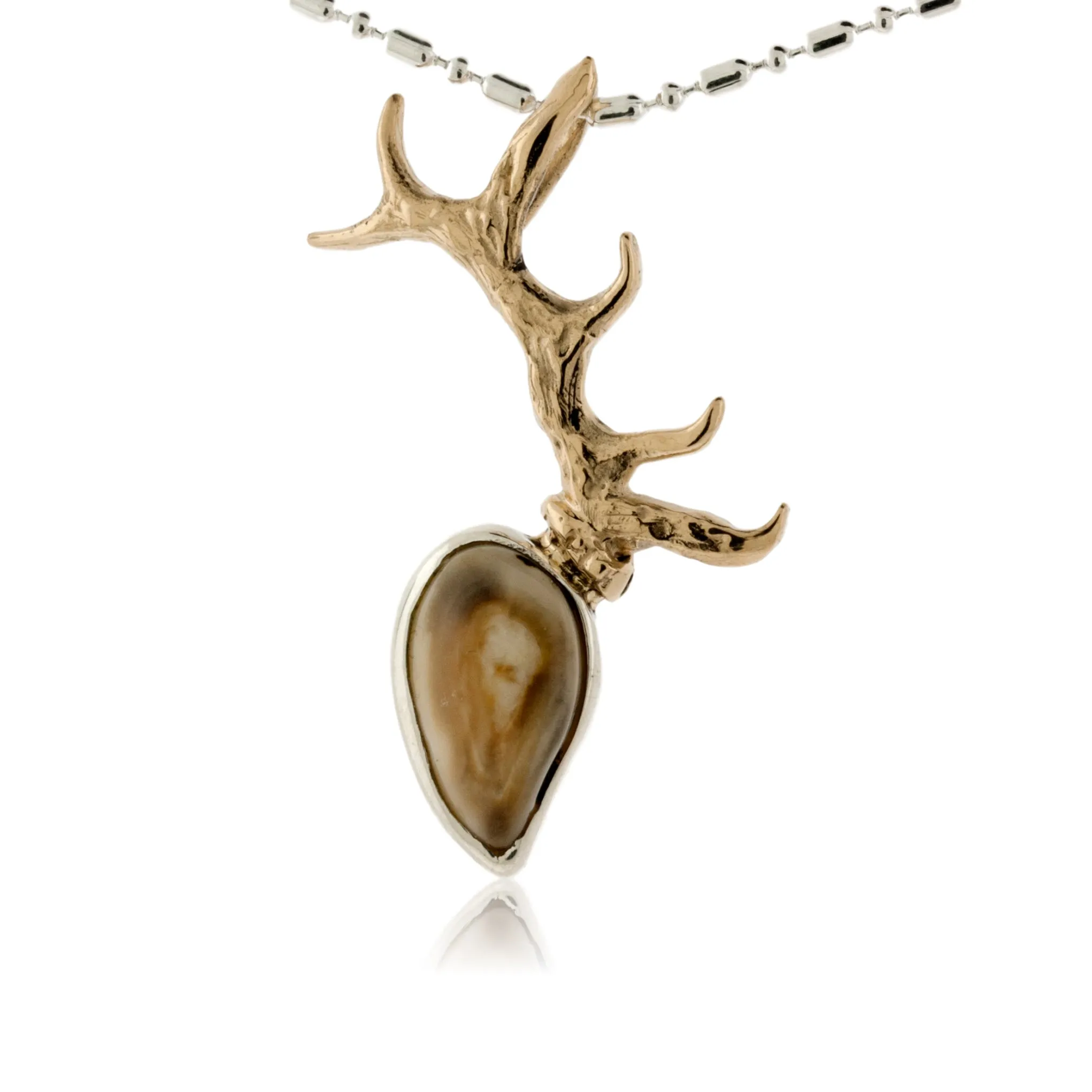 Elk Antler Style Ivory Tooth Pendant