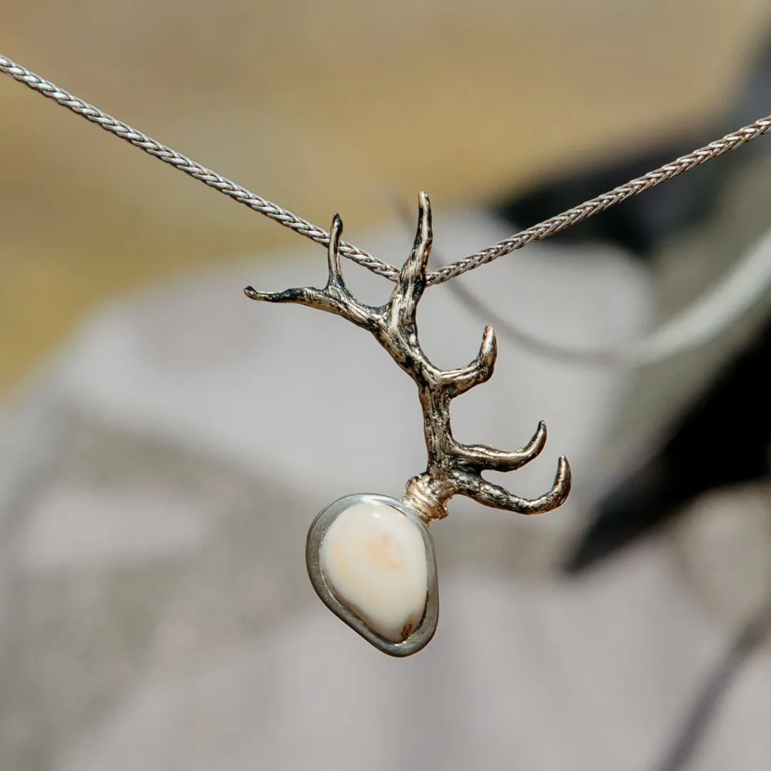 Elk Antler Style Ivory Tooth Pendant