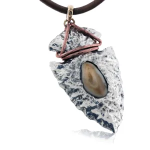 Elk Ivory Tooth Arrowhead Pendant / Necklace