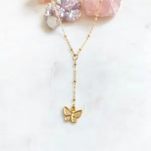 Elliana Butterfly Lariat Necklace