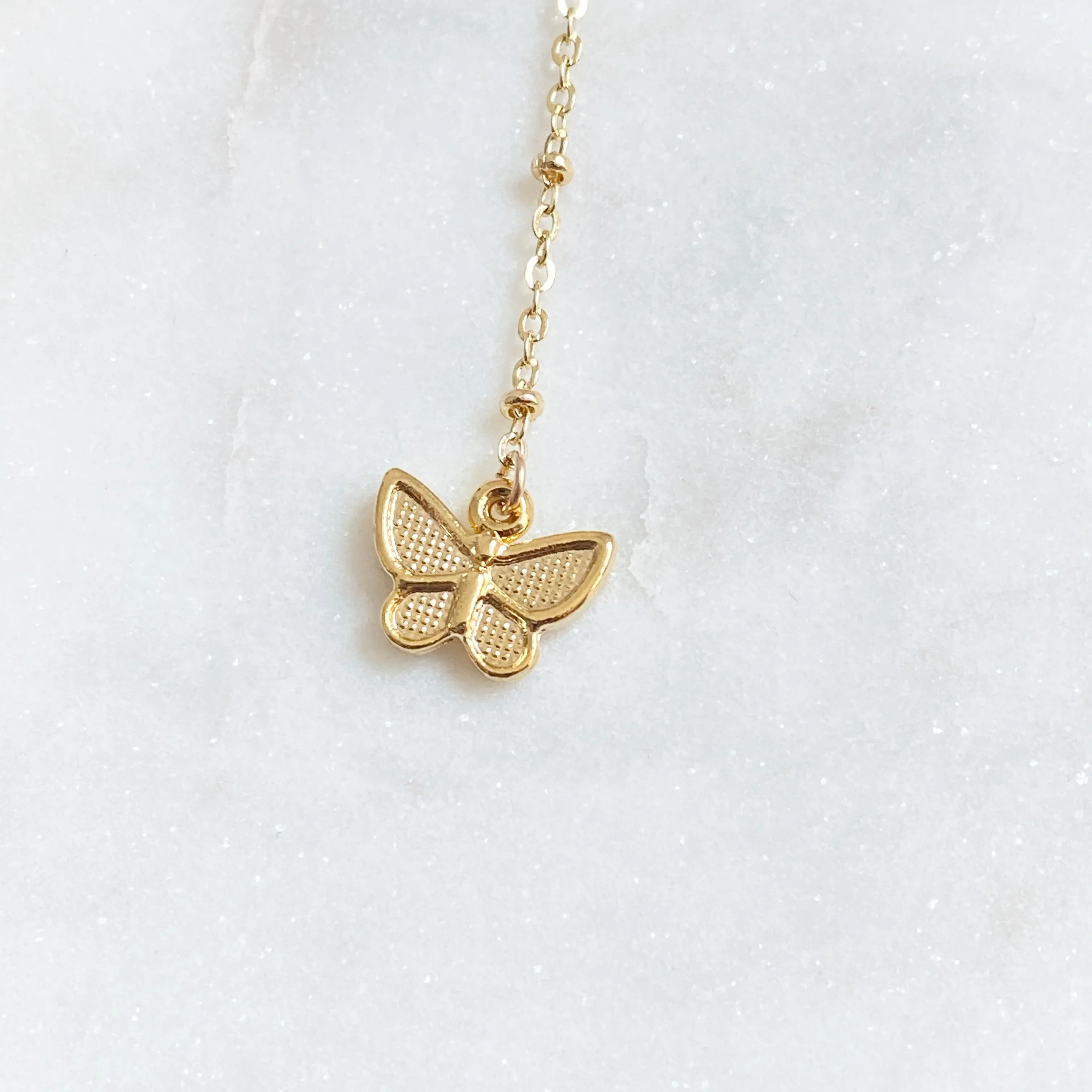 Elliana Butterfly Lariat Necklace