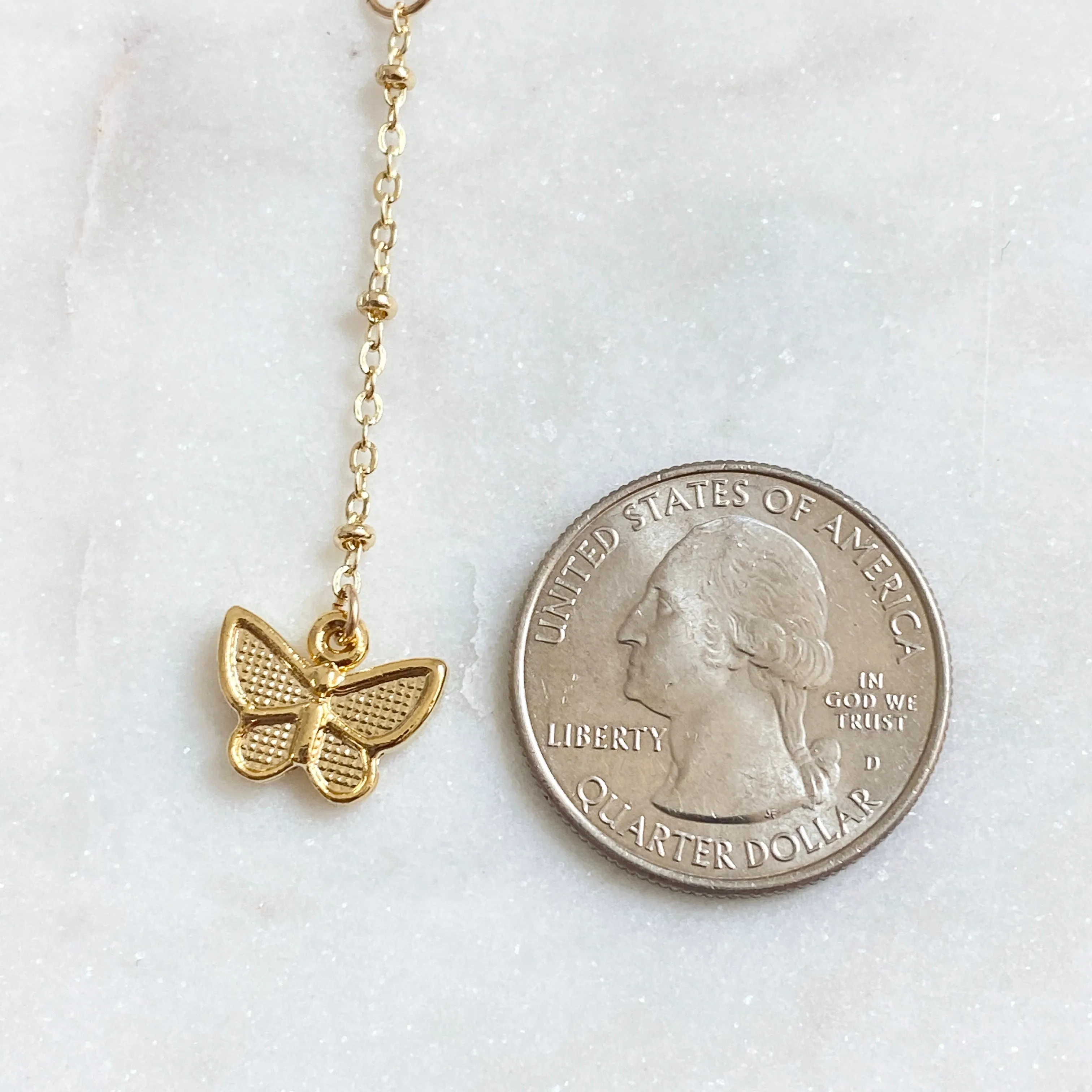 Elliana Butterfly Lariat Necklace
