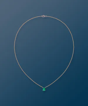 Emerald Pear Rose Gold Necklace
