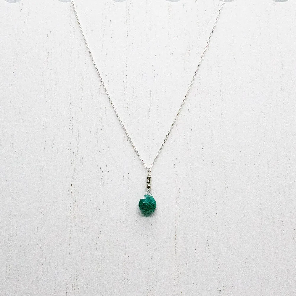 Emerald Silver Raindrop Set