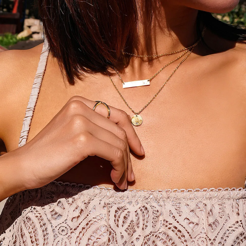 Engravable Triple Layer Necklace
