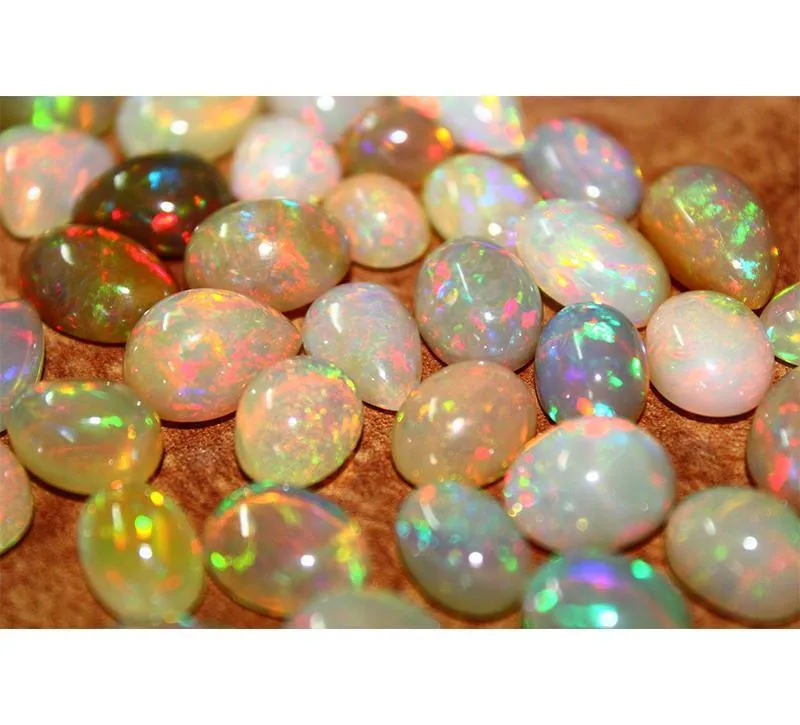 Ethiopian Opal Cabochons 50 ct Loose Stones Bulk | Fire Opals
