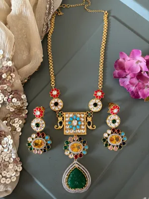 Exquisite Amrapali Fusion Pendant Necklace - Elevate Your Elegance