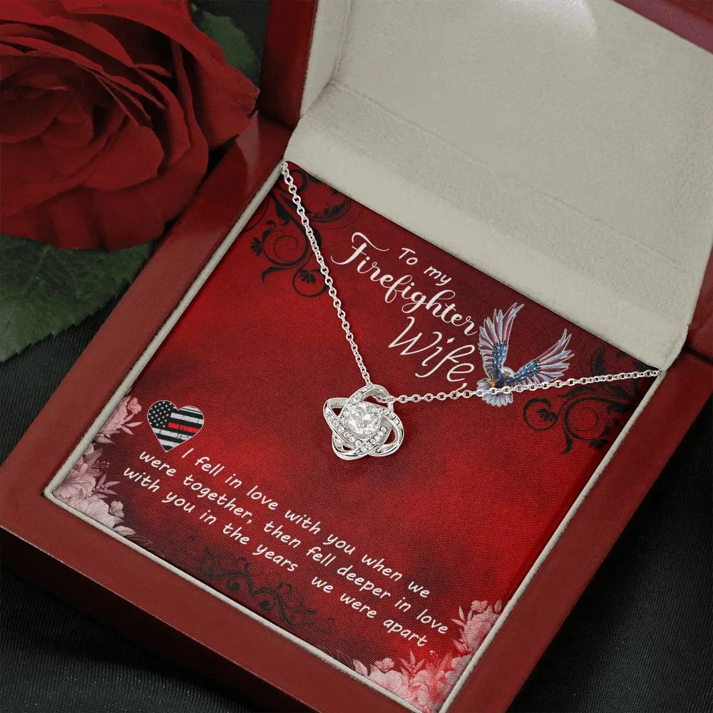 Falling deeper in love-Love Knot Necklace For Firefighter Wife