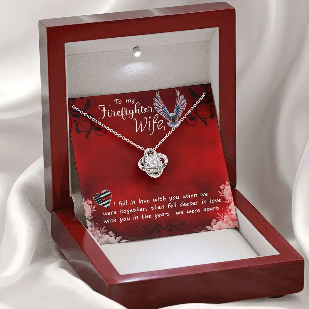 Falling deeper in love-Love Knot Necklace For Firefighter Wife