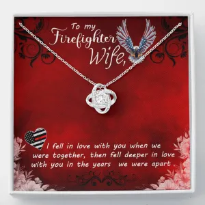 Falling deeper in love-Love Knot Necklace For Firefighter Wife