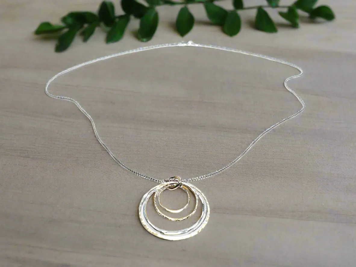 Family Circle Necklace/ Infinity Necklace/gold and Silver Necklace
