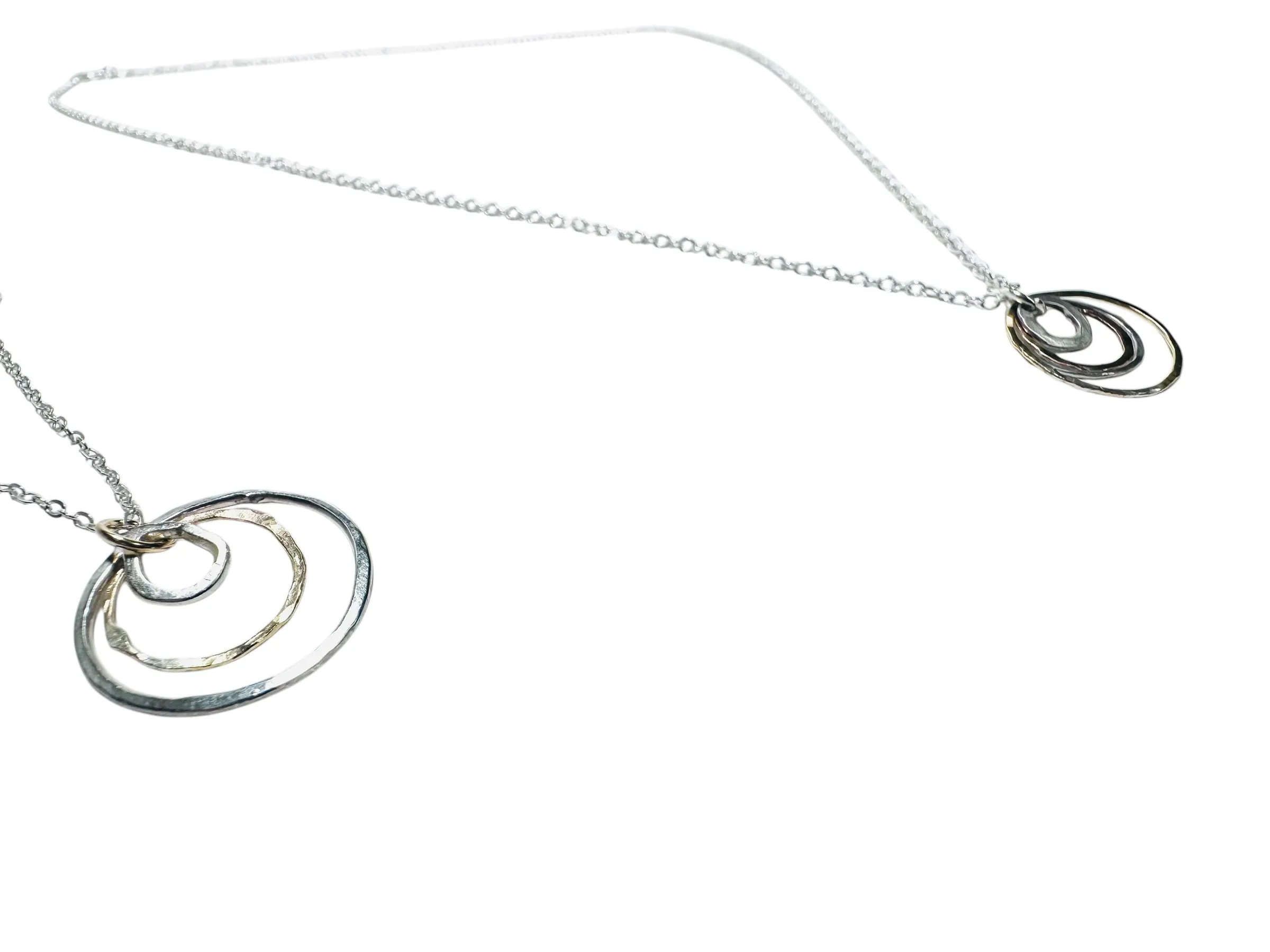 Family Circle Necklace/ Infinity Necklace/gold and Silver Necklace